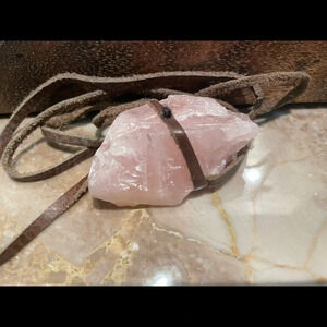 Most Gorgeous Chunk Rose Quartz Necklace